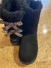 Ugg Australia Mini Bailey Bow Cheetah Boots Women s Charcoal Black gray
