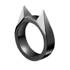 Cat Ear Finger Ring Keychain Self Defense Tool For Women Outdoor Safety Edc 1pc