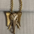 Massive 1960 s Vintage Elephant Head Pendant Necklace  Amazing   Fantastic   
