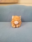 Sleeping Tabby Cat Plush 12  Orange Striped Stuffed Animal Vintage 1994 Dakin