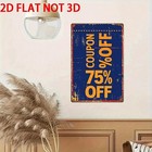 Vintage 75  Off Coupon Garage Tin Metal Signs Home D  cor Wall Art 8x12