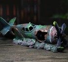 Aquarium Fish Tank Decoration Resin Wrecked Plane Ornament Vintage Home Decor