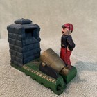 Vintage Cast Iron  artillery Bank  Mechanical Coin Bank