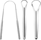 3 Pcs Metal Tongue Scraper Tongue Scrapers For Adults Kids Stainless Steel