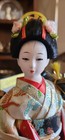 Japanese Geisha Doll With  Kimono 11  On Black Wooden Base
