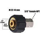 Pressure Washer Adapter  M22 Female To 3 8 Inch Female Npt Fitting  4500 Psi
