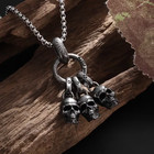 Three Skulls Necklace Necklace Gothic Pendant Skeleton