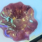 Vtg Unique Art Glass Dish Levay Levi Hand Formed Carnival Glass Pressed Logo