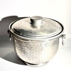 Vintage Hammered Aluminum Ice Bucket  W  Handles Made In Italy