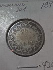 1899 Newfoundland Canada Sterling Silver 20 Cents Cent 92 5  Low 125 000 Mintage
