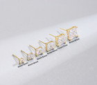 Women 925 Sterling Silver Square Cz Basket Setting Stud Post Earrings Pe20