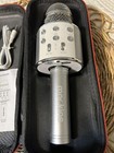 Mockins Portable Wireless Bluetooth Karaoke Microphone Silver W case