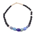 Bohemian Black And Blue Trade Beads 36 Inch