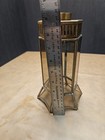 Vintage Glass And Brass Light Fixture Sconce Fluted Bottom  Sauttered Glass Deco