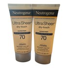 2 Pack Neutrogena Ultra Sheer Dry-touch Sunscreen Lotion Spf 70 3 Floz Exp 12 26