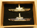 2 Obsolete Cuban Navy Gold   Silver Submarine Insignia Badges made In U s  repro