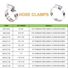 1 2 -1 1 4  Adjustable 304 Stainless Steel Band Hose Clamp 12 - 12 Pack