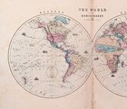 1875 World Map - Large Original John Dower - Steamship Routes