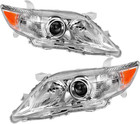 Pair Headlights Reflector For 2010-2011 Toyota Camry Sedan 4-door Chrome Clear