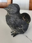 Vtg Antique Victorian Cast Metal Figural Farm Chick Sewing Notion Pin Cushion