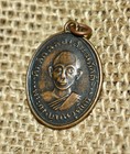 Vintage Thai Metal Buddhist Monk Amulet   Pendant   Talisman