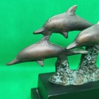 Vintage Brass Dolphins On Stand Beach Decor Figurine 
