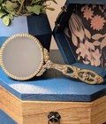 Vintage Ornate Gold Tone Hand Vanity Mirror Heart Handle Stylebuilt Style