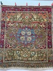 Antique Fabulous Hand Knotted Distressed Low Pile Oriental Isfahaan Wool Rug
