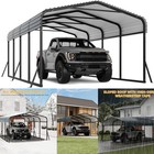 12 X 20 Ft Heavy Duty Metal Roof Carport With Enhanced Base  Tall Kits Garage