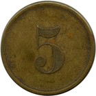 Milwaukee  Wisconsin Wi Enoch Deuster Saloon 5 Maverick Trade Token