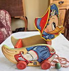 Vintage Fisher Price 540 Granny Duck Wood Pull Cart 1939-1940 Easter  0 Ship