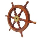 Wooden Wheel Nautical 18 inch Ship s Solid Brass Handmade Pirate Decorative 