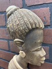 Vintage Woman Hand Carved Wood Wall Art Ghana