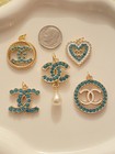 Lot Of 5 Chanel Zipper Pull Button Charms