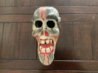 Mexican Guerrero Folk Art Carved Wood Day Of The Dead Skull   articulating Jaw  