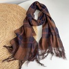 Unisex Colorful Plaid Cotton Linen Scarf Shawl Soft Bandana Wrap Neckerchief