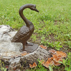 Large Cast Iron Goose Figurine Statue Garden Yard Pond Fountain Decor 12 5 Inch