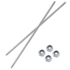 2 Pcs M5x250mm Stainless Steel Fully Threaded Rod Right Hand Thread Screw