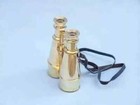 Antique Vintage Brass Binoculars - Nautical Maritime With Leather Strap