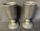 2 Vintage Carson Freeport Pa Pewter Matte Water Goblets With Embrossed Goose