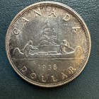 1936 Canada  1 Dollar Large Silver  High Grade  Beautiful 