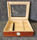 Vevor 50 Cigars Humidor Glasstop Cedar Cigar Storage Box Humidifier Hygrometer