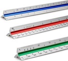 12  Triangular Architectural Scale Ruler   color-coded   1 Pack   tricolor