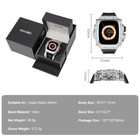 For Apple Watch Ultra3 2 1 49mm Mod Kit Crystal Stainless Steel Case Rubber Band