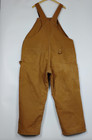 Vtg Carhartt Bib Overalls Mens 50x30 Brown Canvas Double Knee Insulated Usa Made
