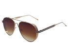 Vintage Gold Frame Round Retro  Mirror Lens Fashion Sunglasses Uv400 Protection