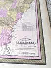 Arkansas State Map 1849 Vintage Original Antique Mitchell Atlas 14  X 17 5  Usa