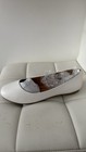 Women s White Ballet Flats Slip-on Leather Round Toe Comfort Casual Us 8 5