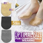 5 Pairs Of Cotton Half Socks For Women Mules Size 6-9 - Non-slip Design Toe C   