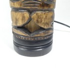 Tiki Table Lamp Vintage Wooden 12  Tall Carved Bamboo Tropical Mcm Hawaii